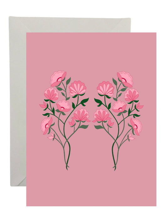 Pink Floral Card - LAST FEW!