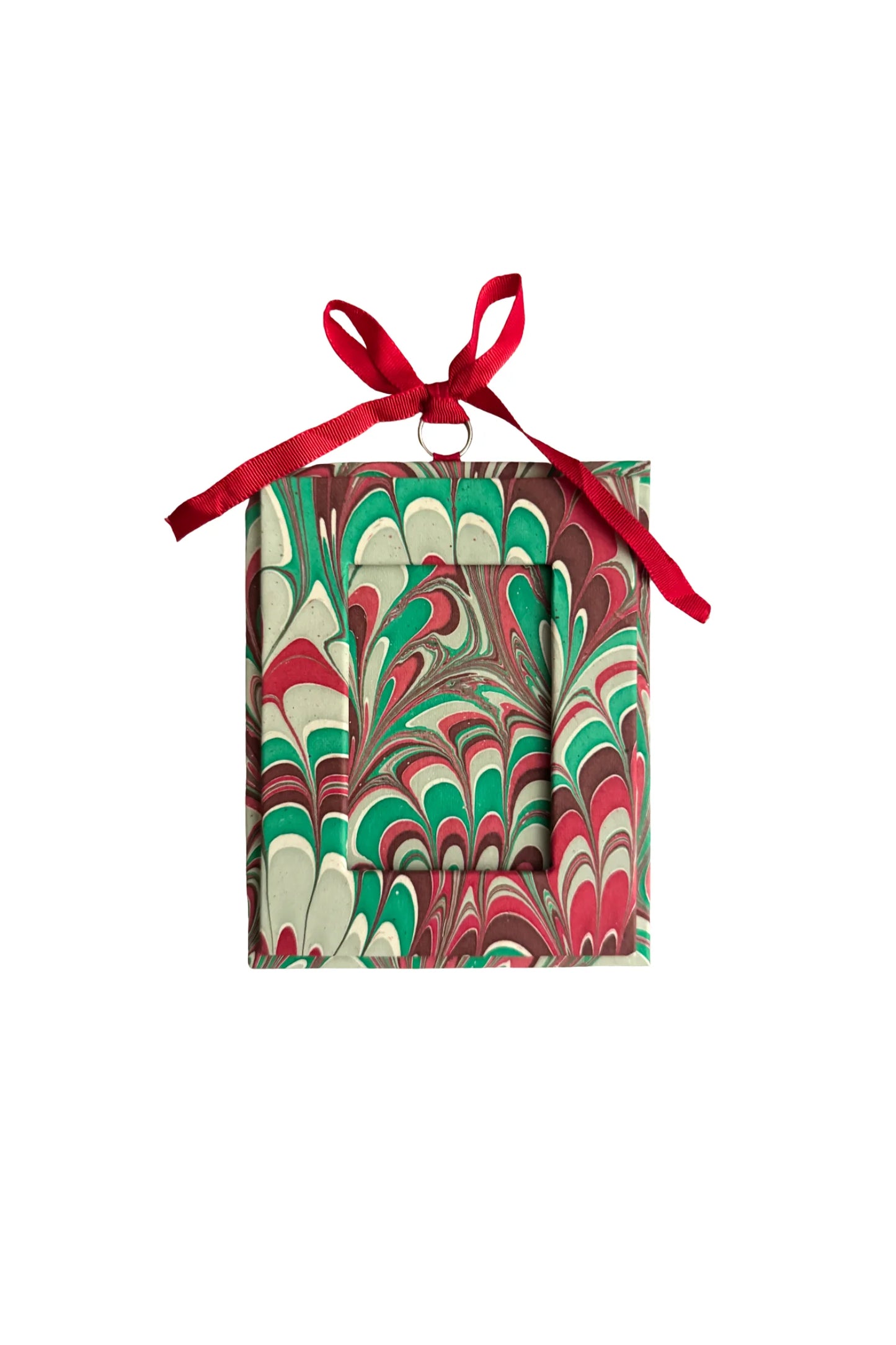 Holiday Picture Frame Ornament in Festive Marble -LAST ONE!