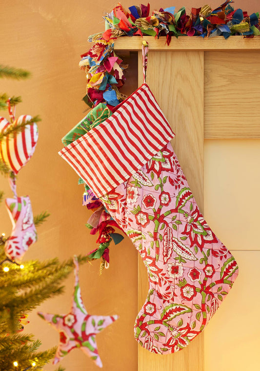 Arana Floral Block Print Stocking - LAST ONE!