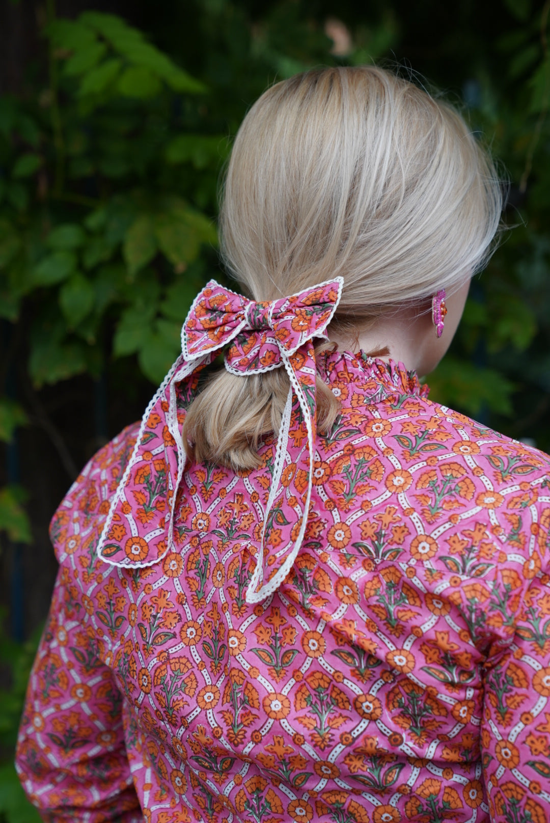 Faria Tunic Blouse in Pink Trellis