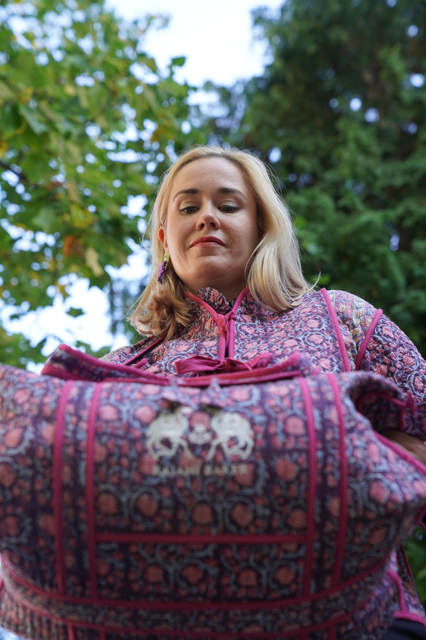 Kalpana Reversible Jacket in Pink Elephant / Blooming Vines