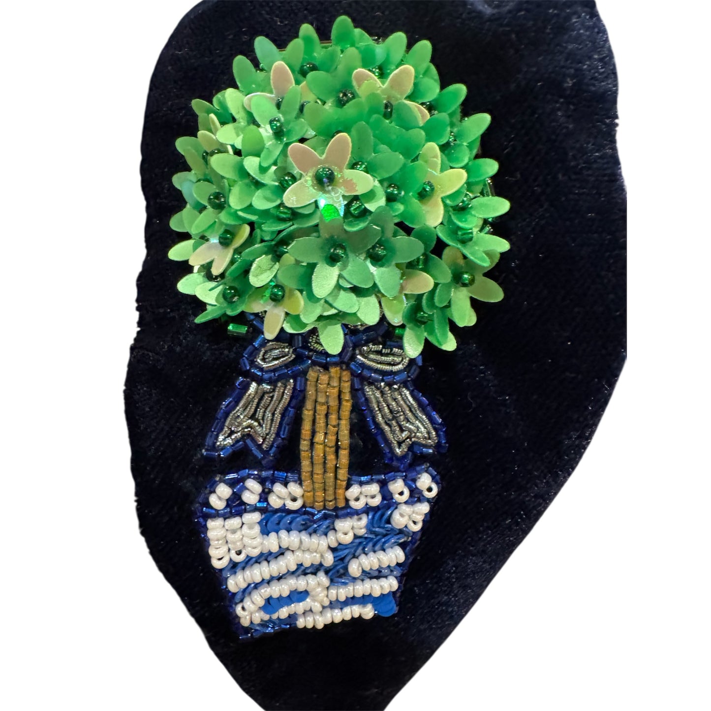 Velvet Beaded Topiary Headband