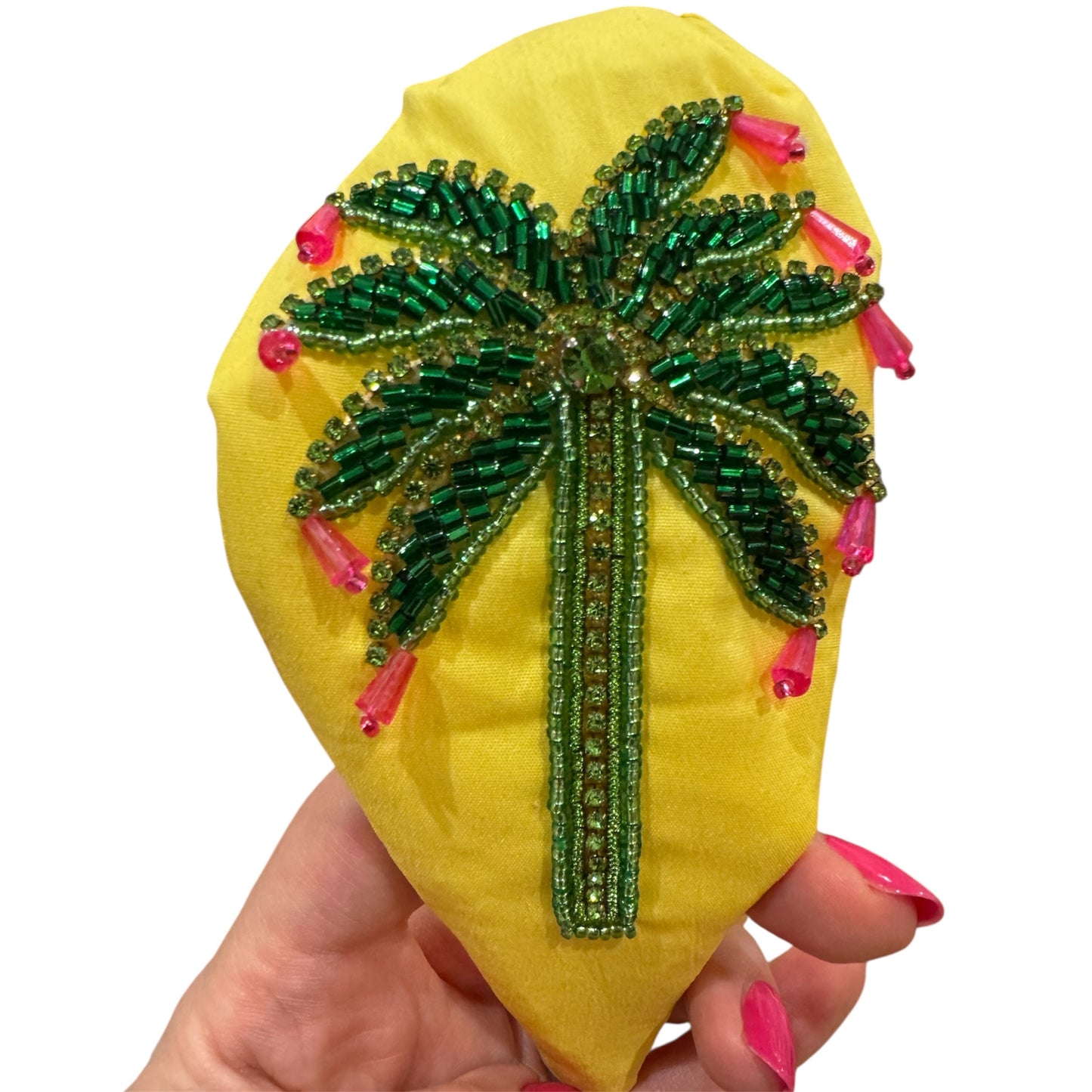 Satin Crepe Beaded Palm Tree Headband