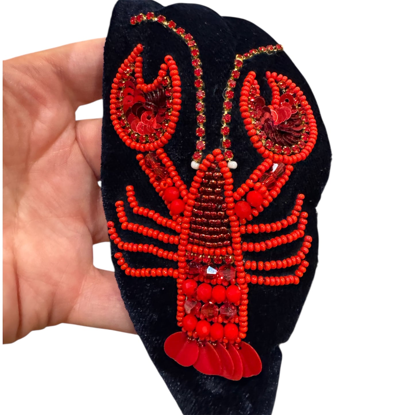 Velvet Beaded Lobster Headband