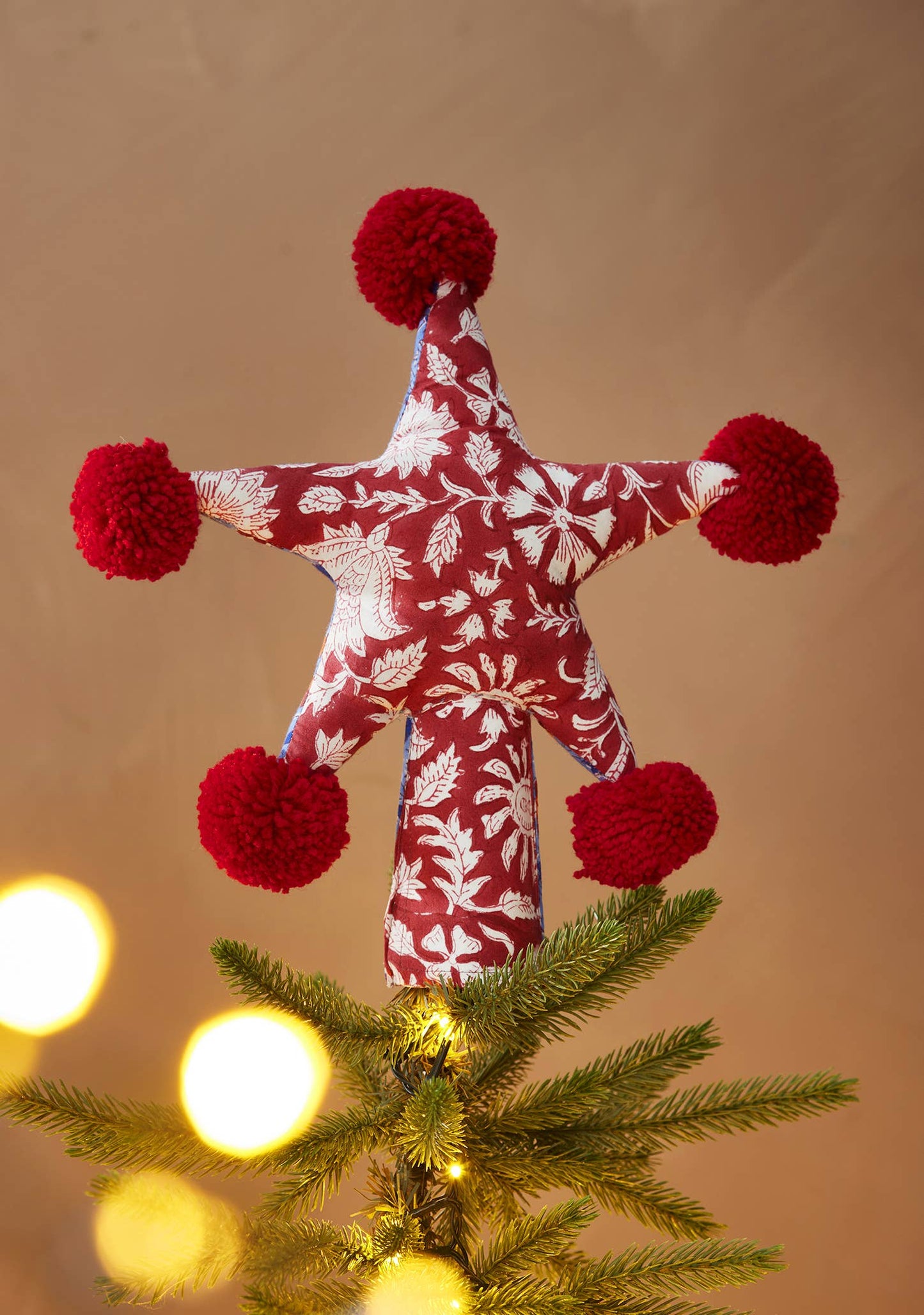 Akya Block Print Star Tree Topper - LAST FEW!