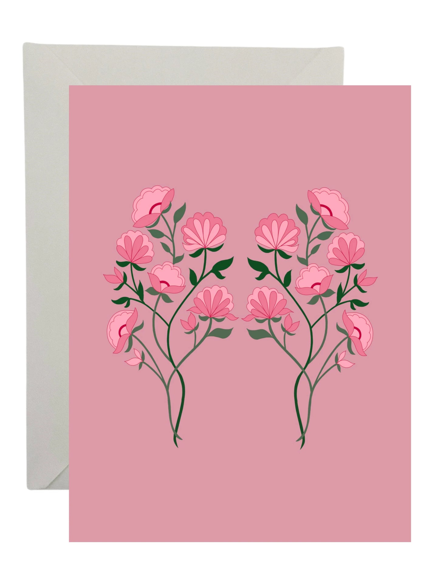Pink Floral Card - LAST FEW!