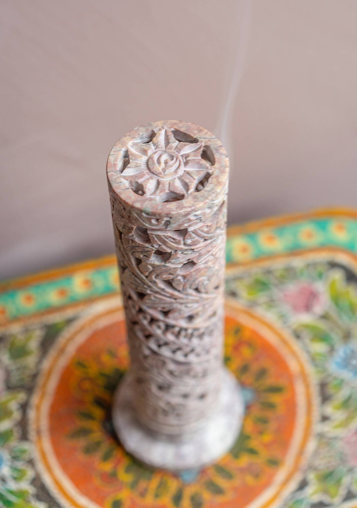 Hand Carved Soapstone Incense Tower - LOW STOCK - ONLY 1 LEFT!