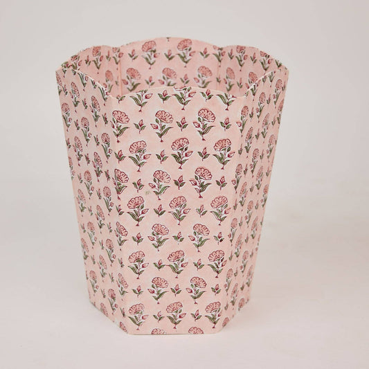 [PRE-ORDER] Block Printed Waste Paper Basket - Ditsy Floral Blush