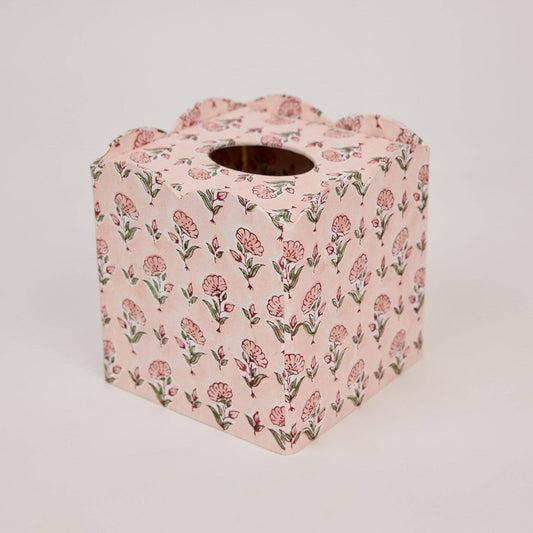 [PRE-ORDER] Block Printed Tissue Box - Ditsy Floral Blush