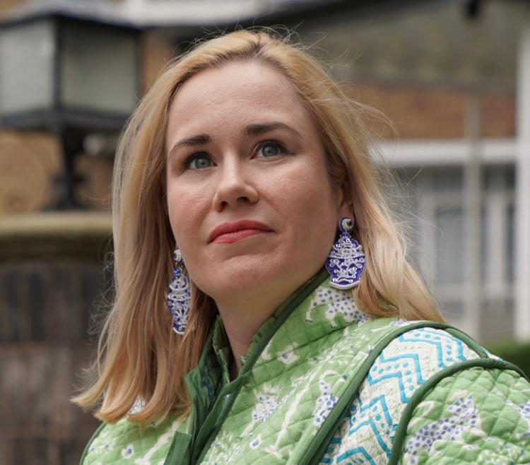 Chinoiserie Ginger Jar Beaded Earrings