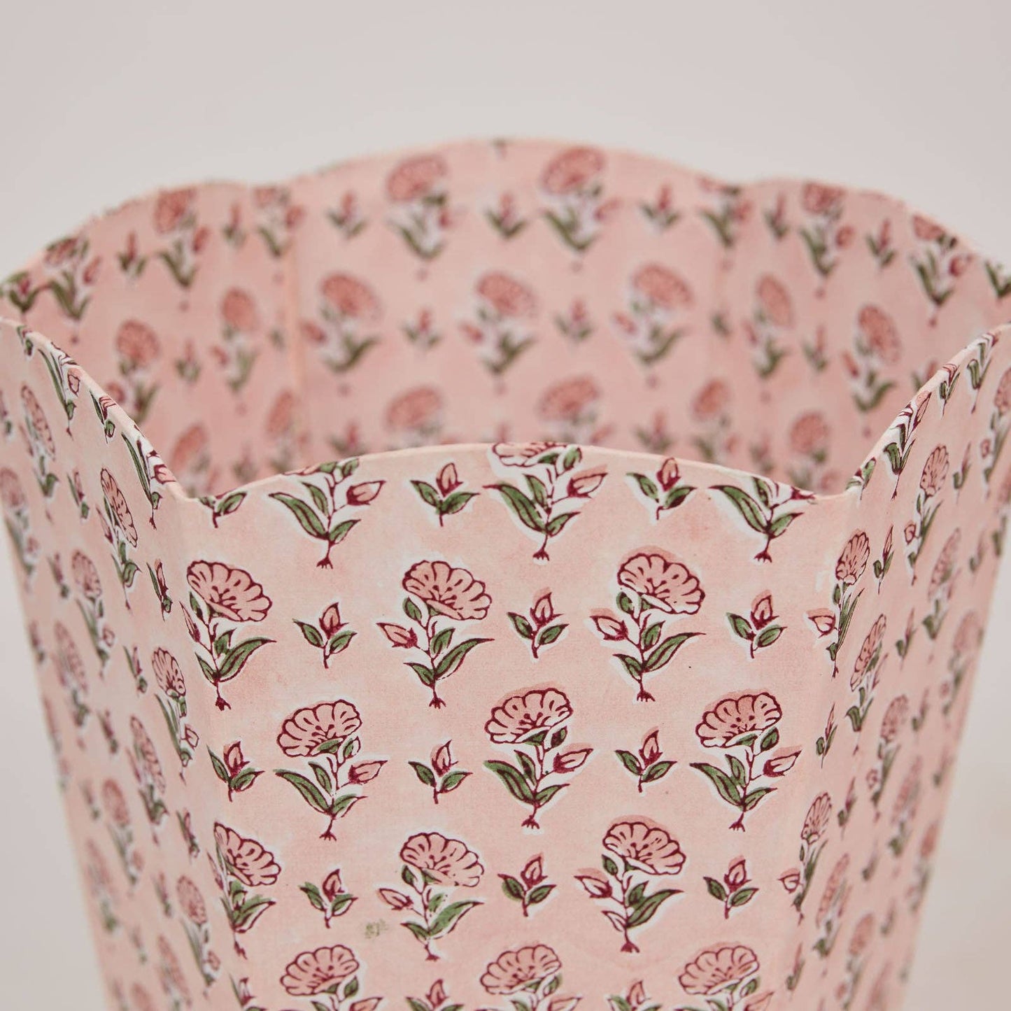 [PRE-ORDER] Block Printed Waste Paper Basket - Ditsy Floral Blush