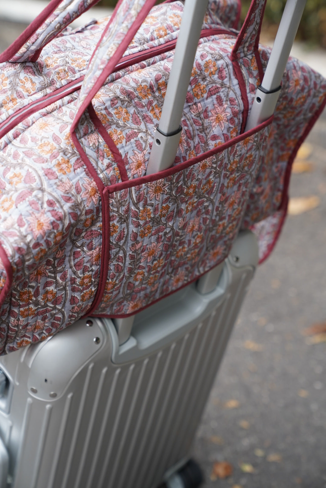 Gayatri Duffle in Cranberry Blooms