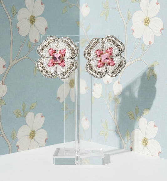 Dogwood Beaded Stud Earrings