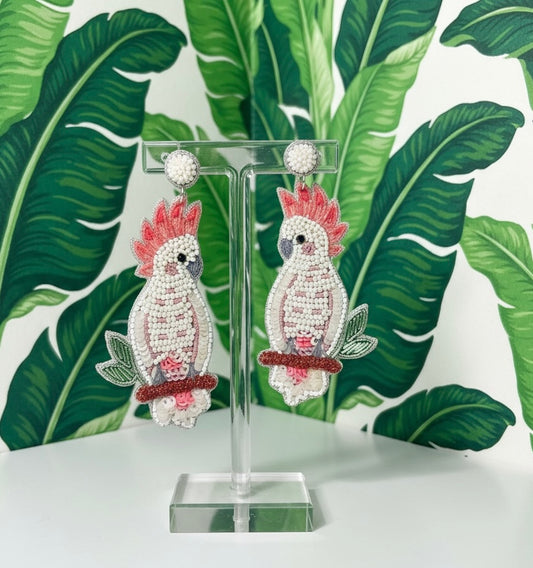 Cockatoo Beaded Earrings - Only 5 Remaining!