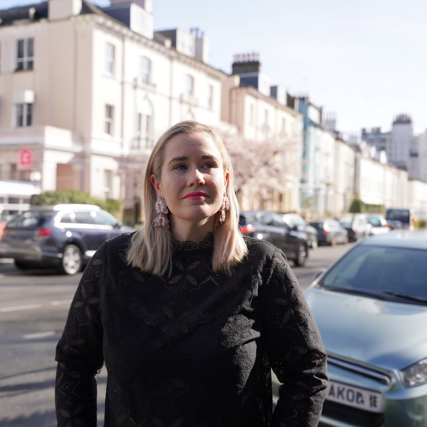 Orchid Beaded Drop Earrings (Pink)