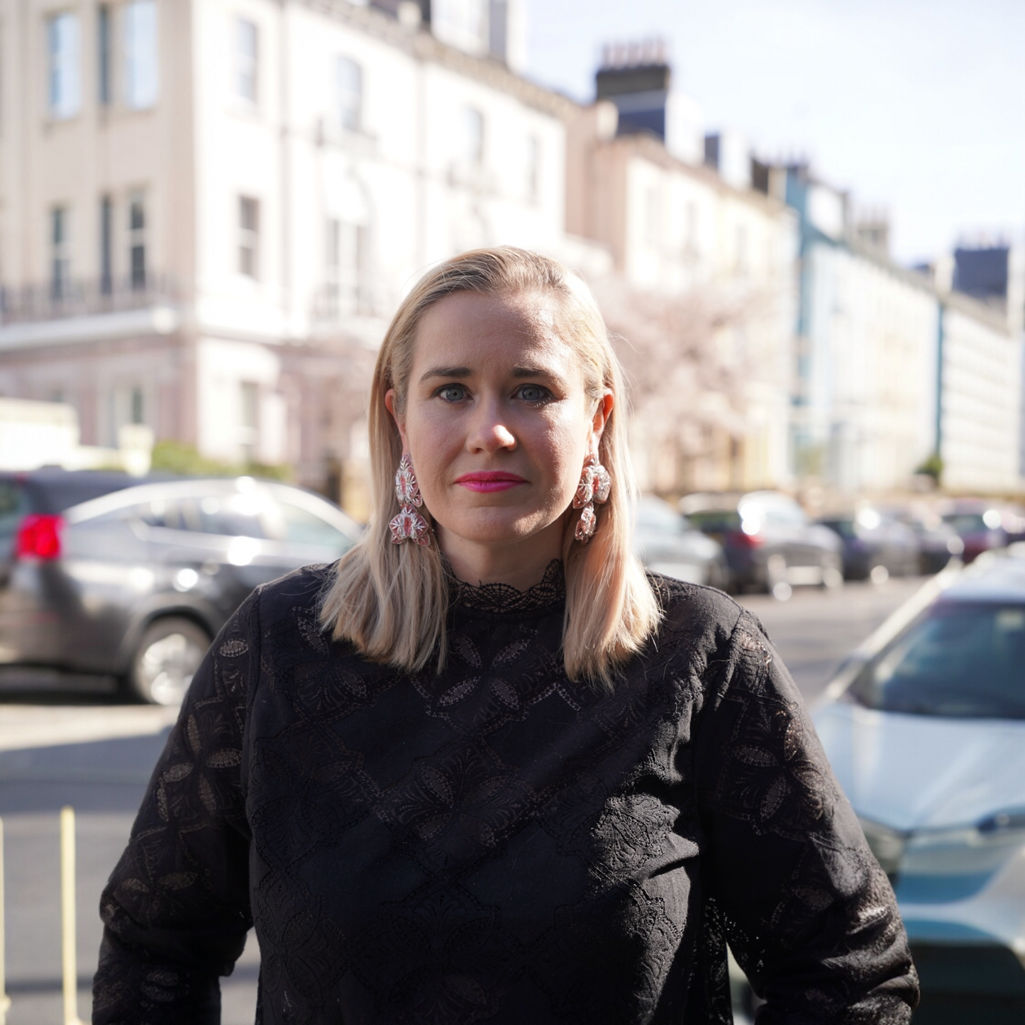 Orchid Beaded Drop Earrings (Pink)