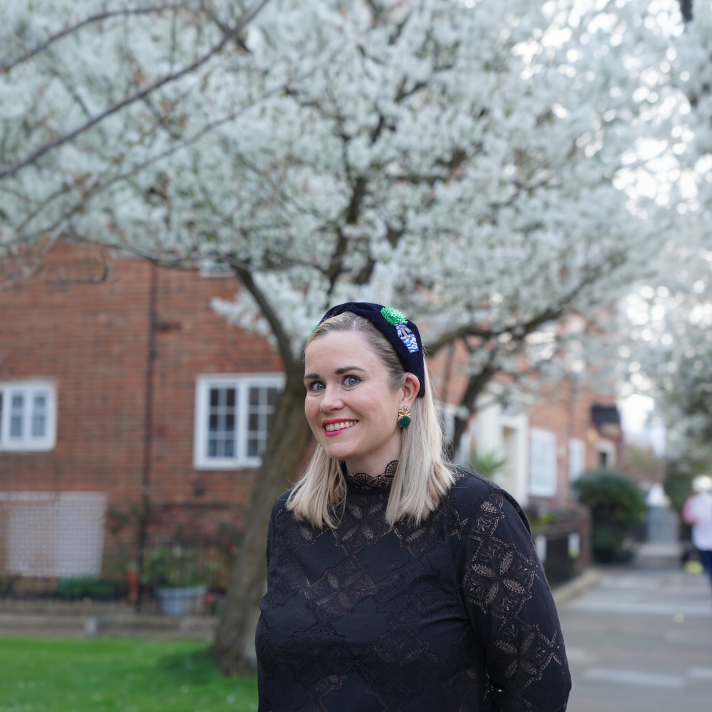 Velvet Beaded Topiary Headband