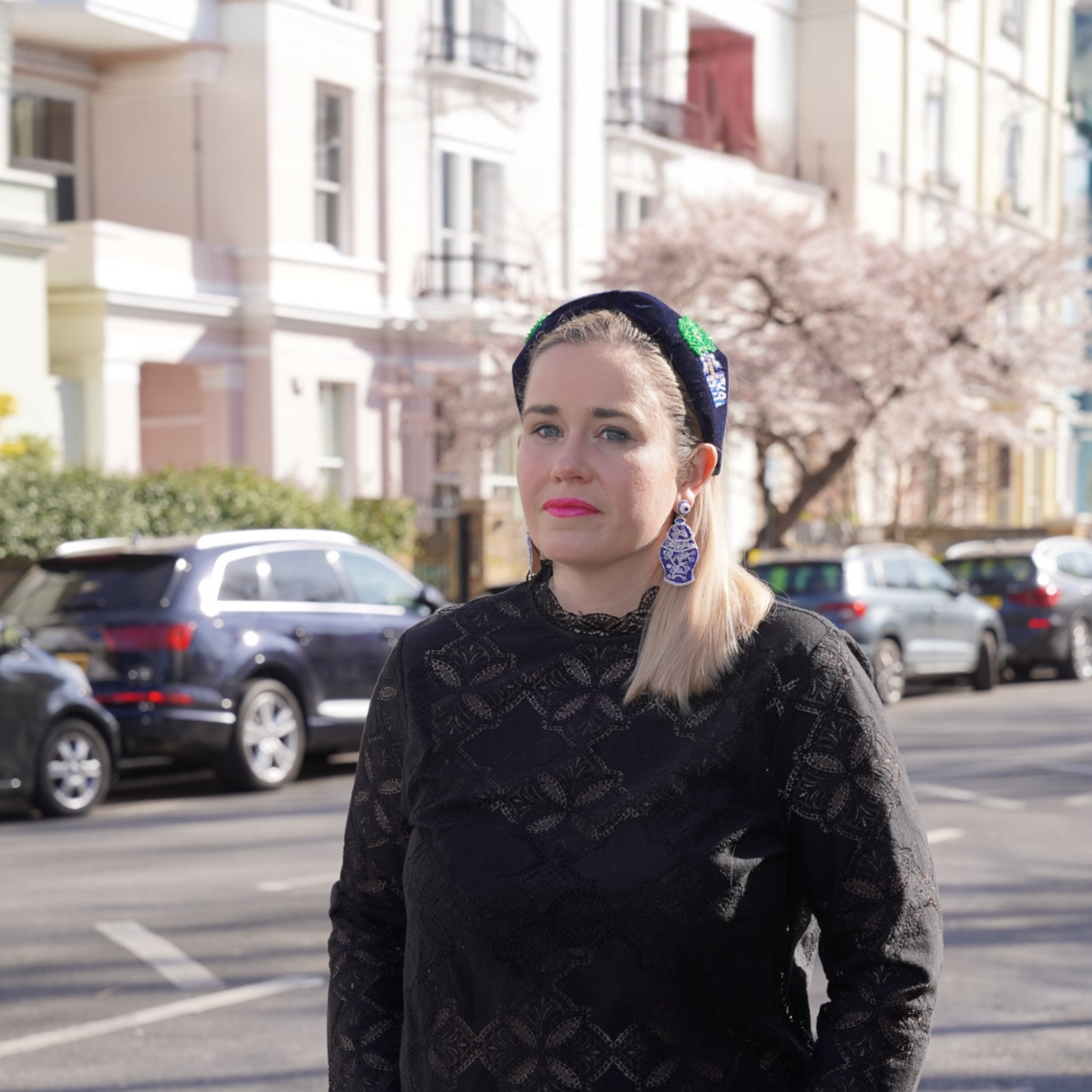Velvet Beaded Topiary Headband