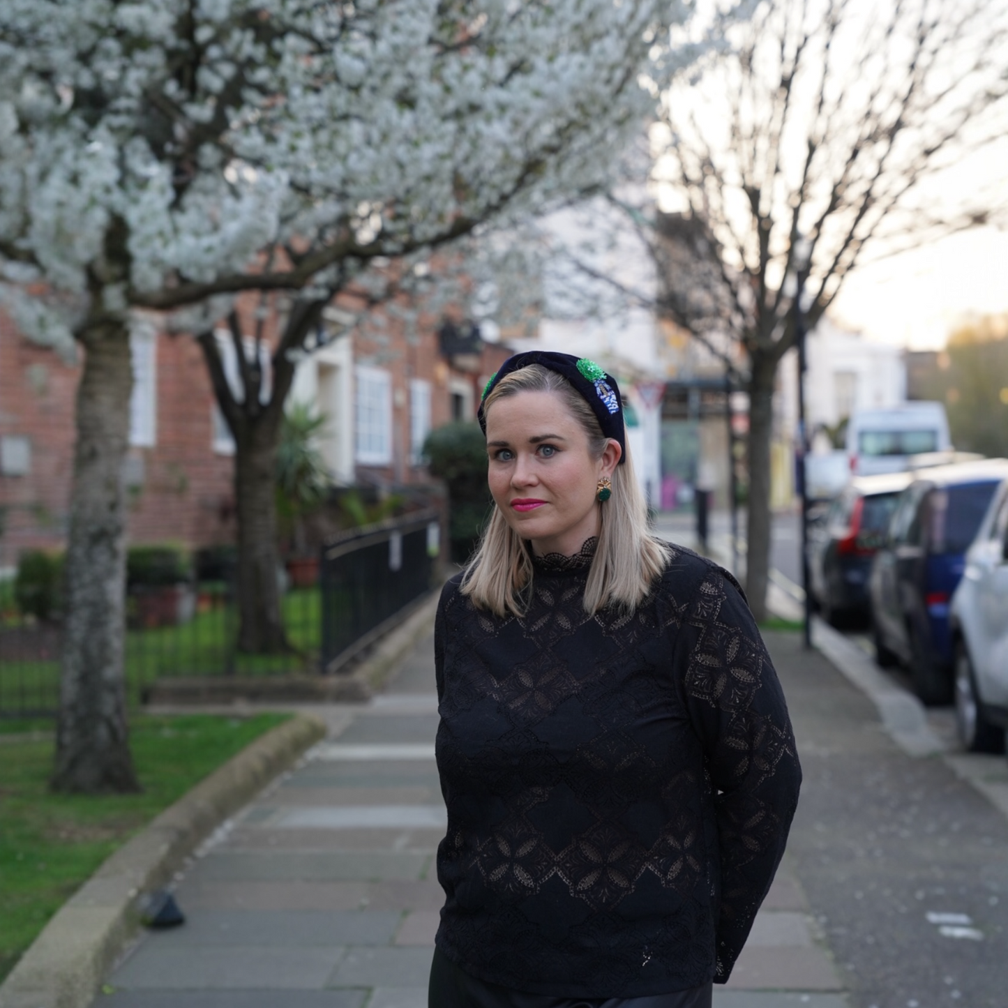 Velvet Beaded Topiary Headband