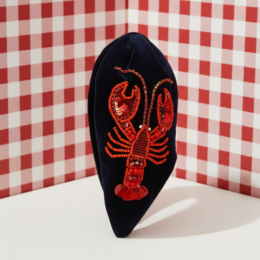 Velvet Beaded Lobster Headband