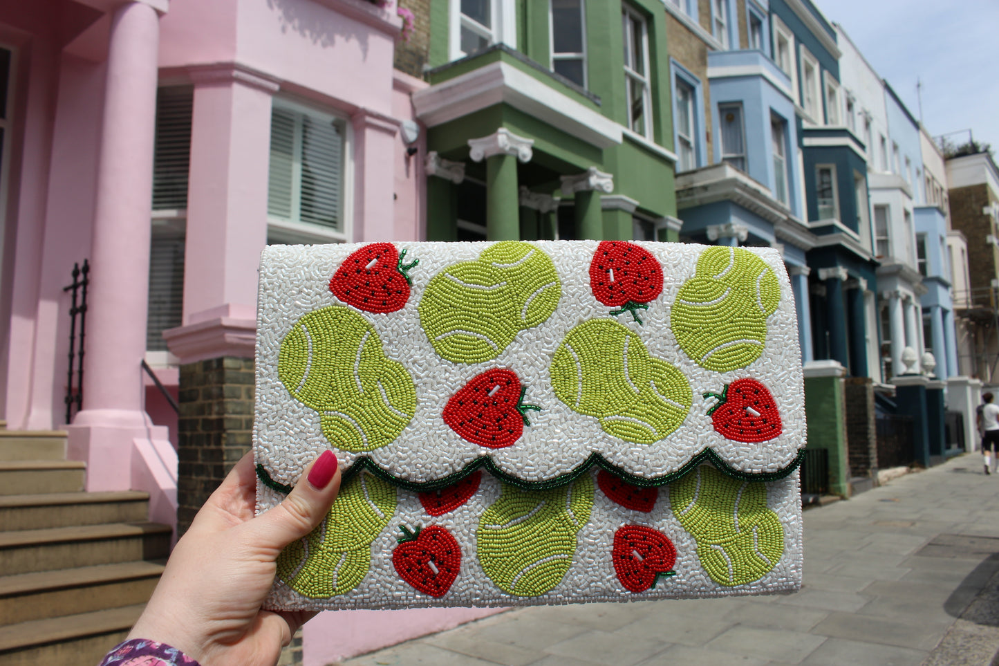 Time for Tennis Beaded Clutch Bag