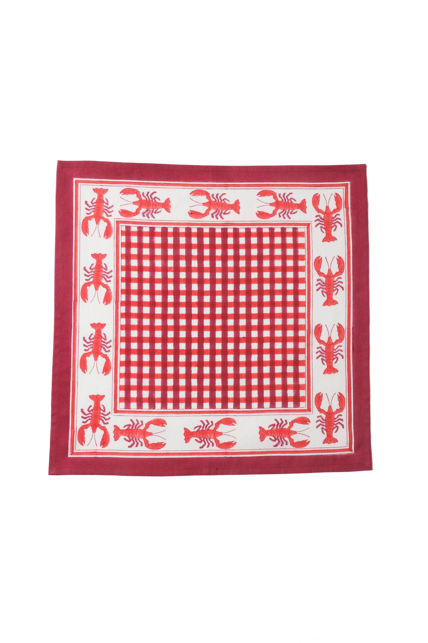 [PRE-ORDER] Lobster Red Gingham Napkins, Set of 4 - LAST ONE!