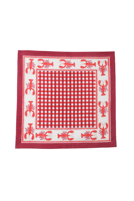 [PRE-ORDER] Lobster Red Gingham Napkins, Set of 4 - LAST ONE!