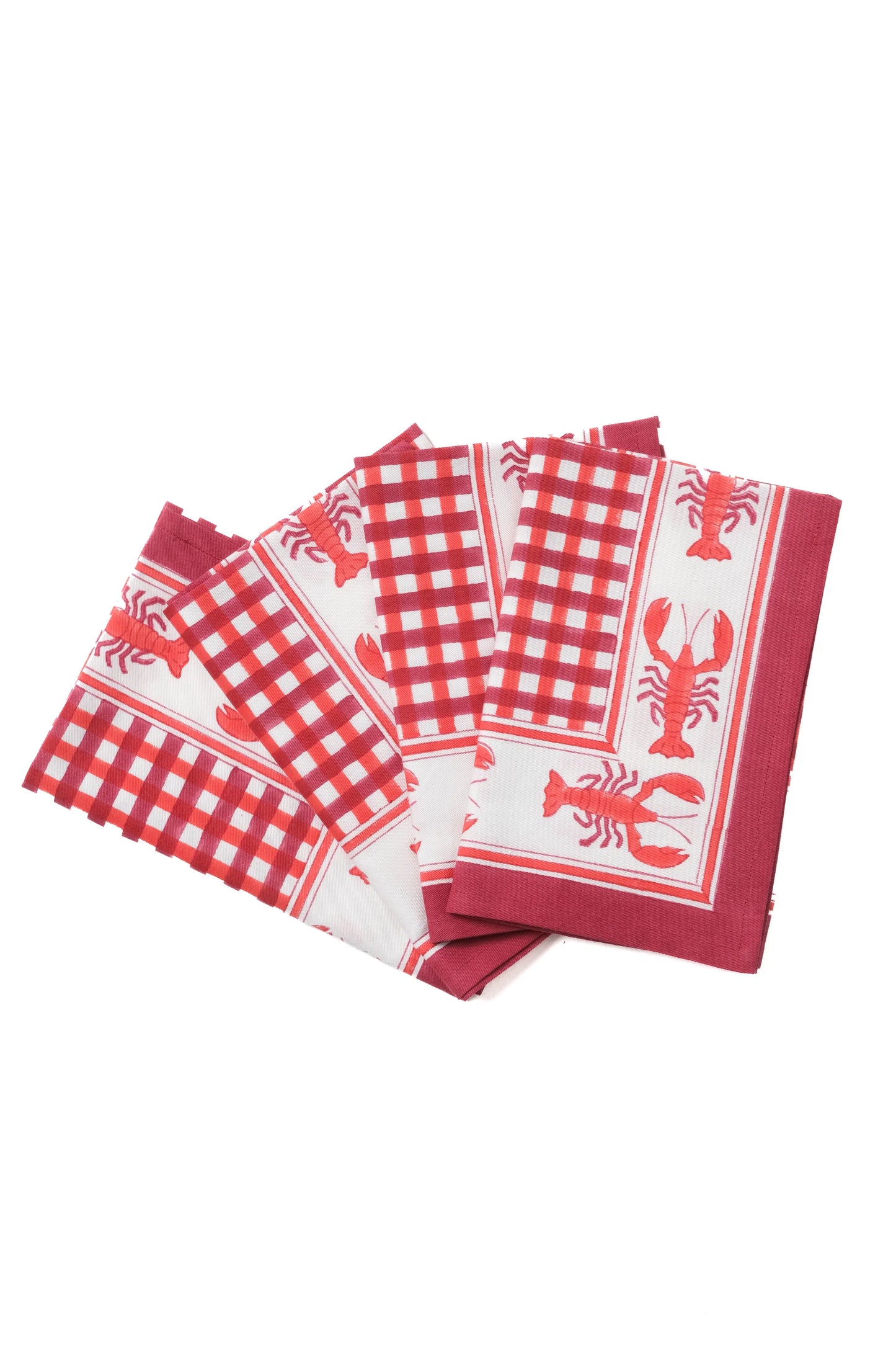[PRE-ORDER] Lobster Red Gingham Napkins, Set of 4 - LAST ONE!