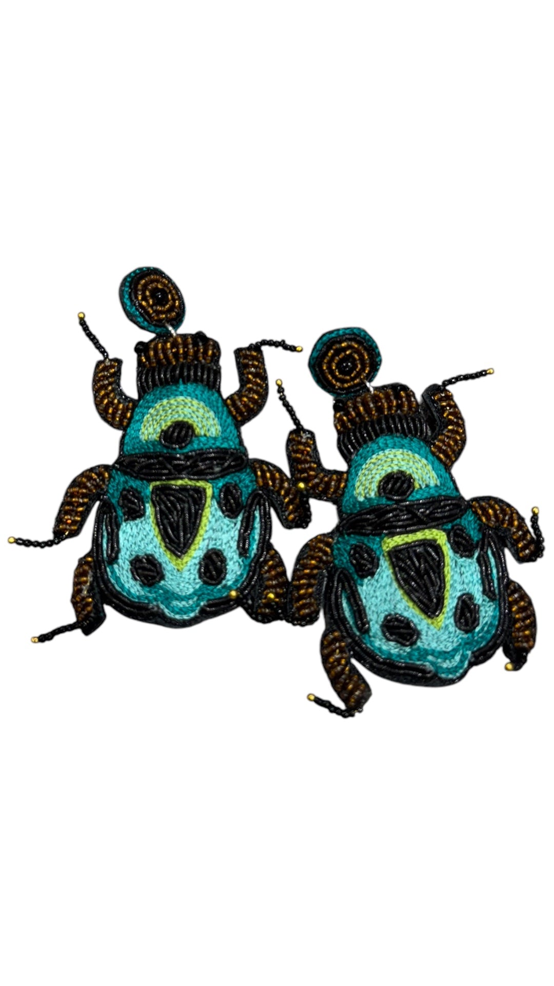 Beetle Beaded Earrings - LAST ONE!