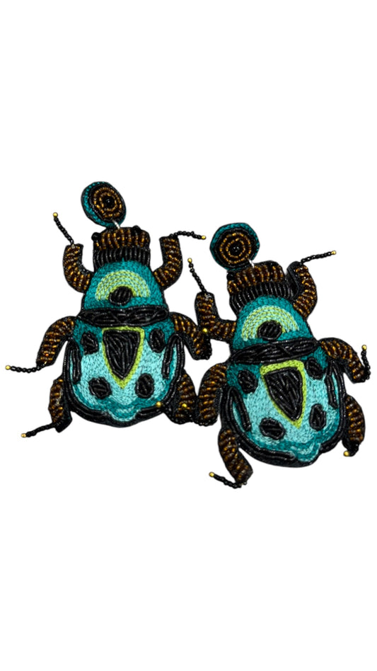 Beetle Beaded Earrings