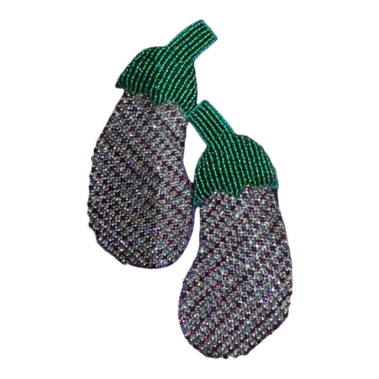 Aubergine Jeweled Earrings