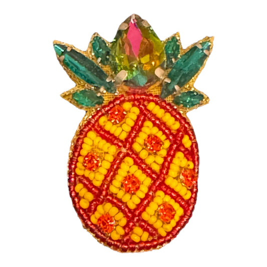 Jeweled Pineapple Brooch Pin