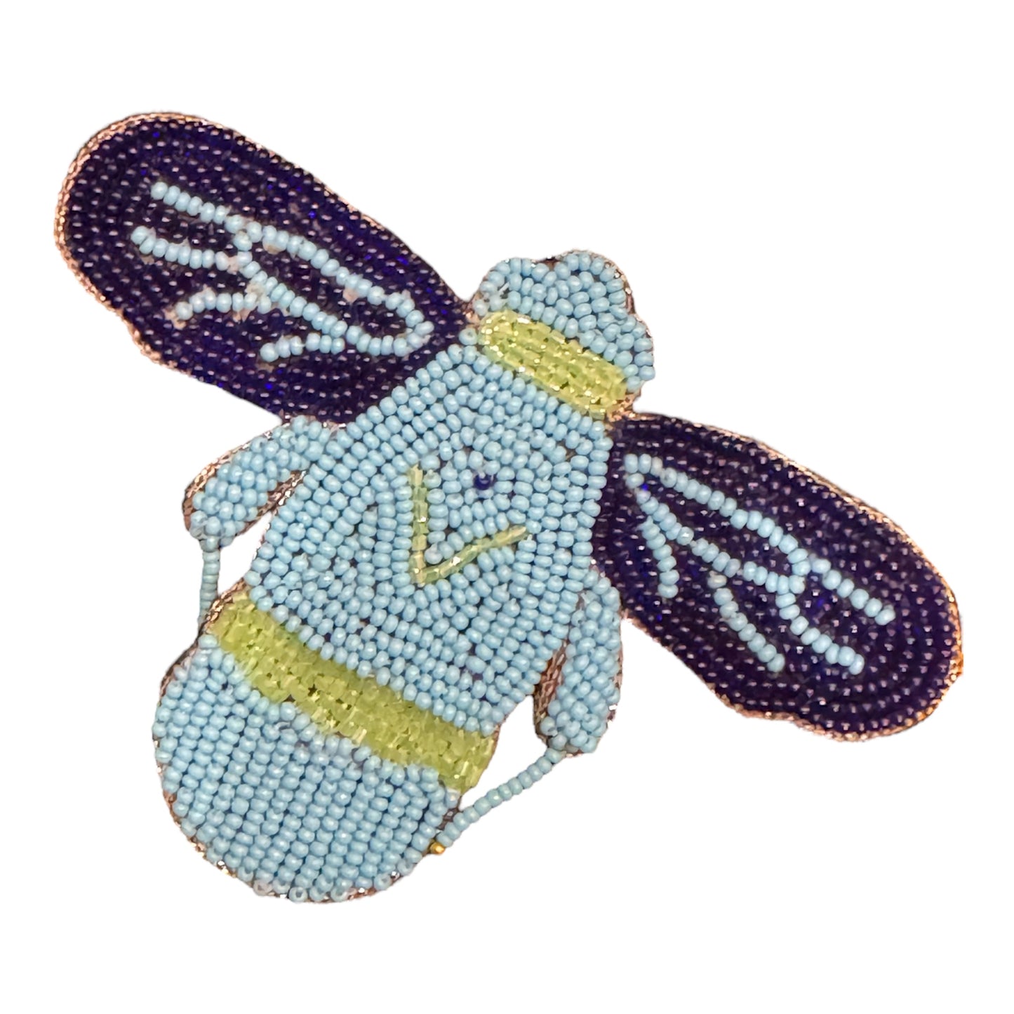 Beaded Honey Bee Brooch Pin