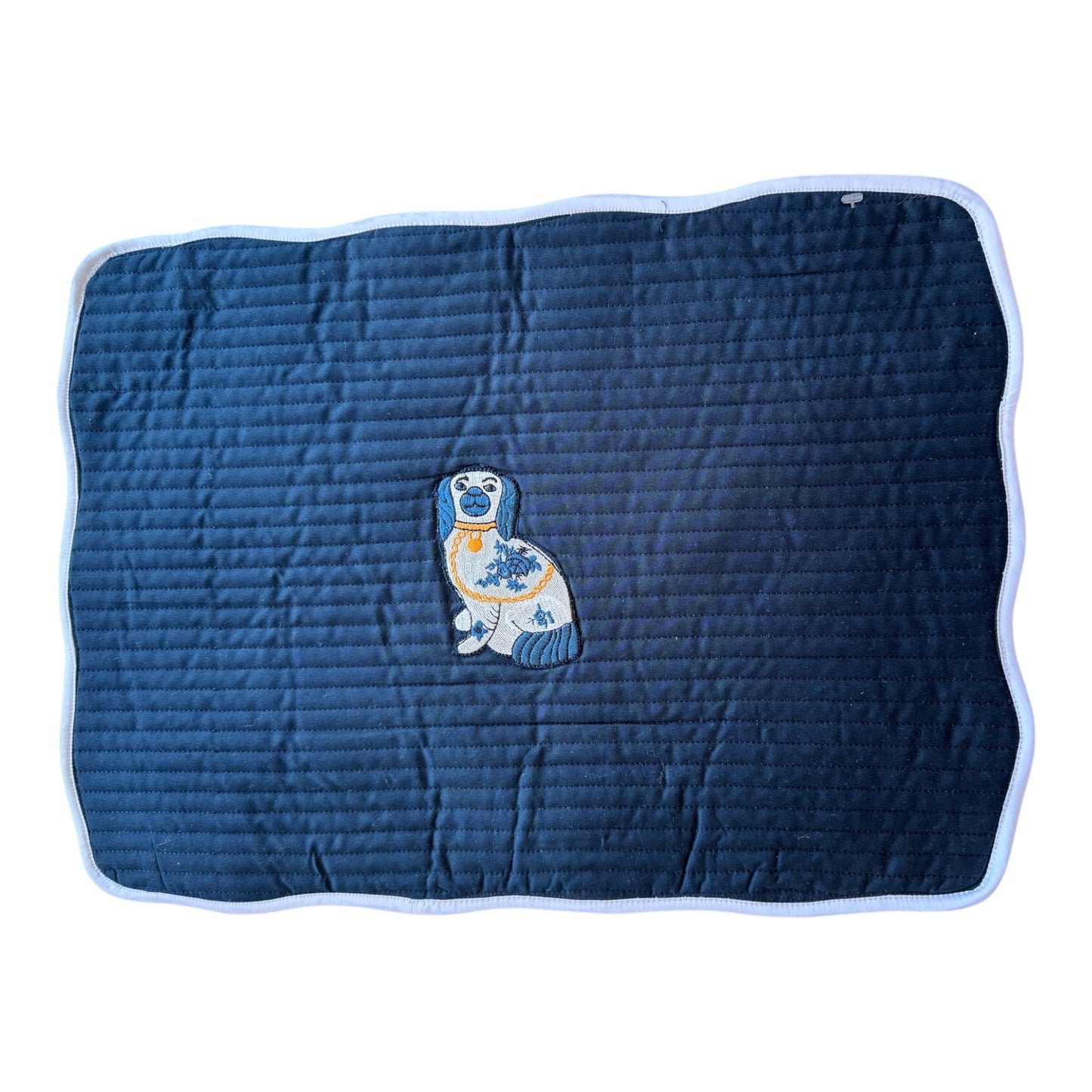 Sample Embroidered Rectangular Quilted Staffordshire Dog Placemat - 1 LEFT
