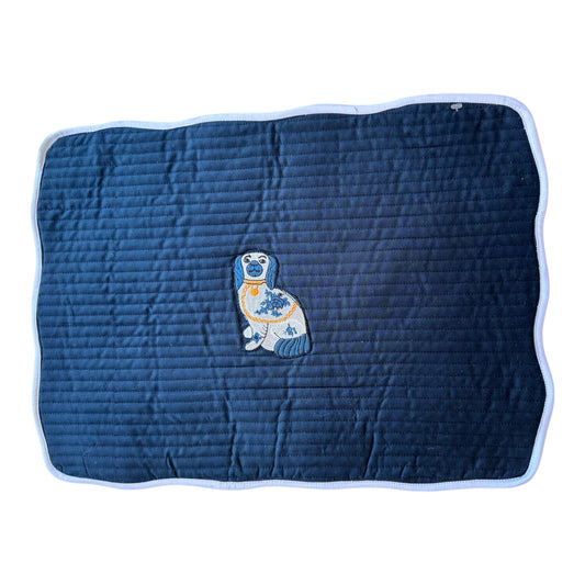 Sample Embroidered Rectangular Quilted Staffordshire Dog Placemat - 1 LEFT
