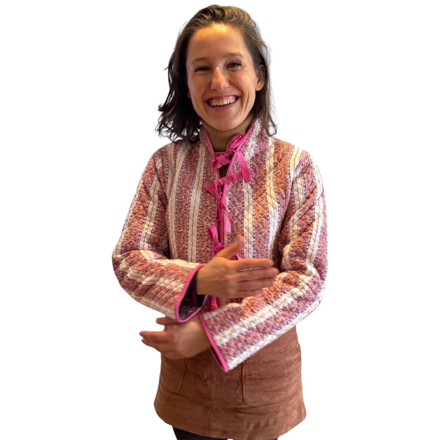 Sample Kalpana Reversible Jacket in Blooming Vines - Size XS - 1 LEFT