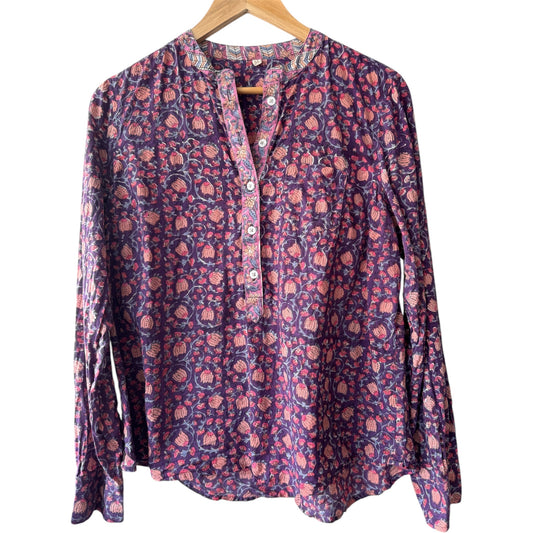 Sample Women's Purple Block Printed Shirt - Size Medium - 1 LEFT