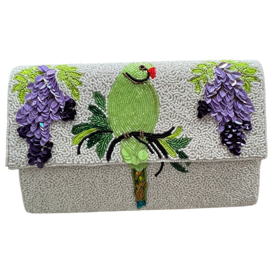 [Coming Soon] Parakeet & Wisteria London Beaded Clutch Bag