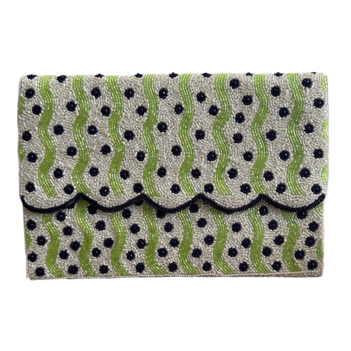 Zig Zag Beaded Clutch Bag