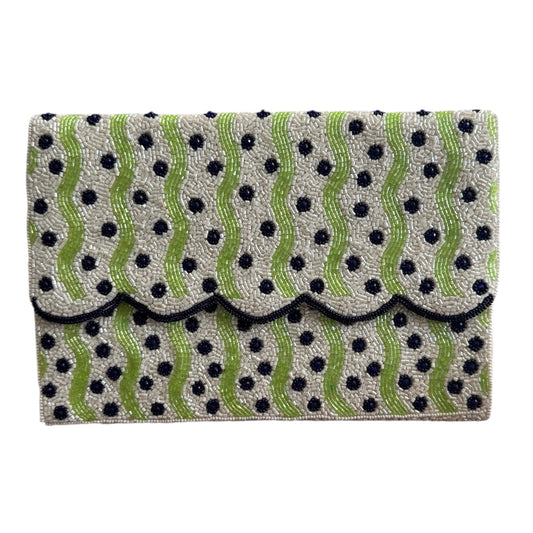 Zig Zag Beaded Clutch Bag