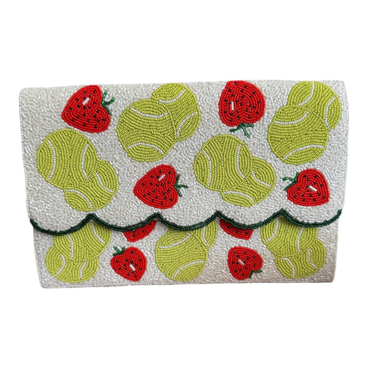 Time for Tennis Beaded Clutch Bag