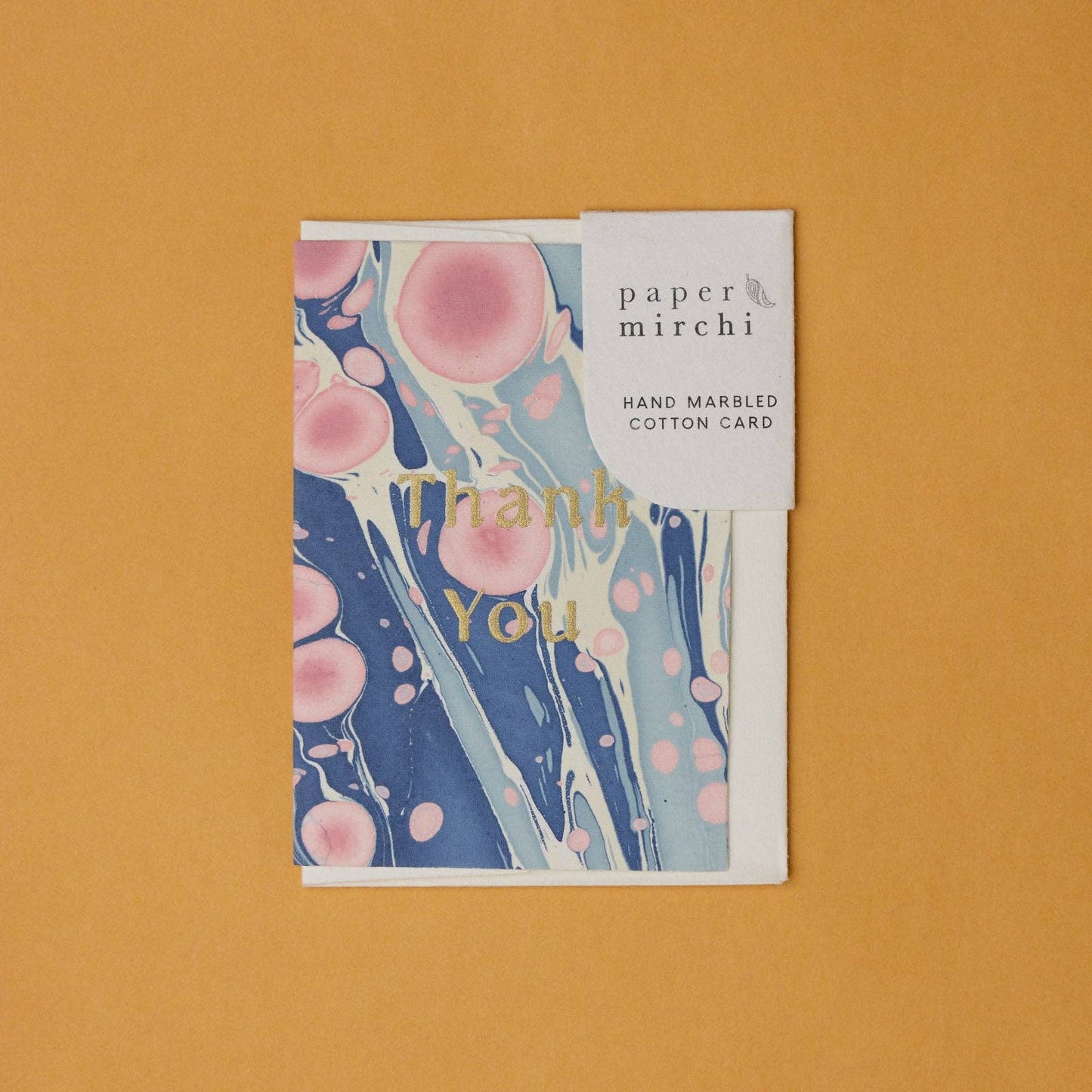 [PRE ORDER] Hand Marbled "Thank You" Card - Cosmos Hydrangea