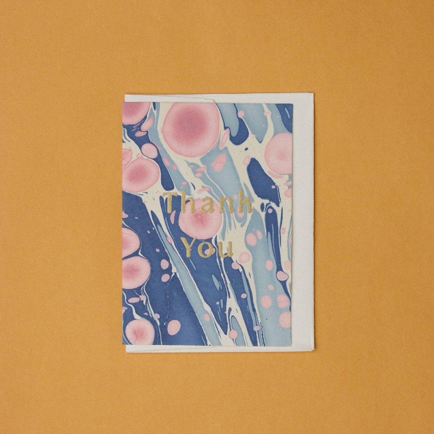 [PRE ORDER] Hand Marbled "Thank You" Card - Cosmos Hydrangea