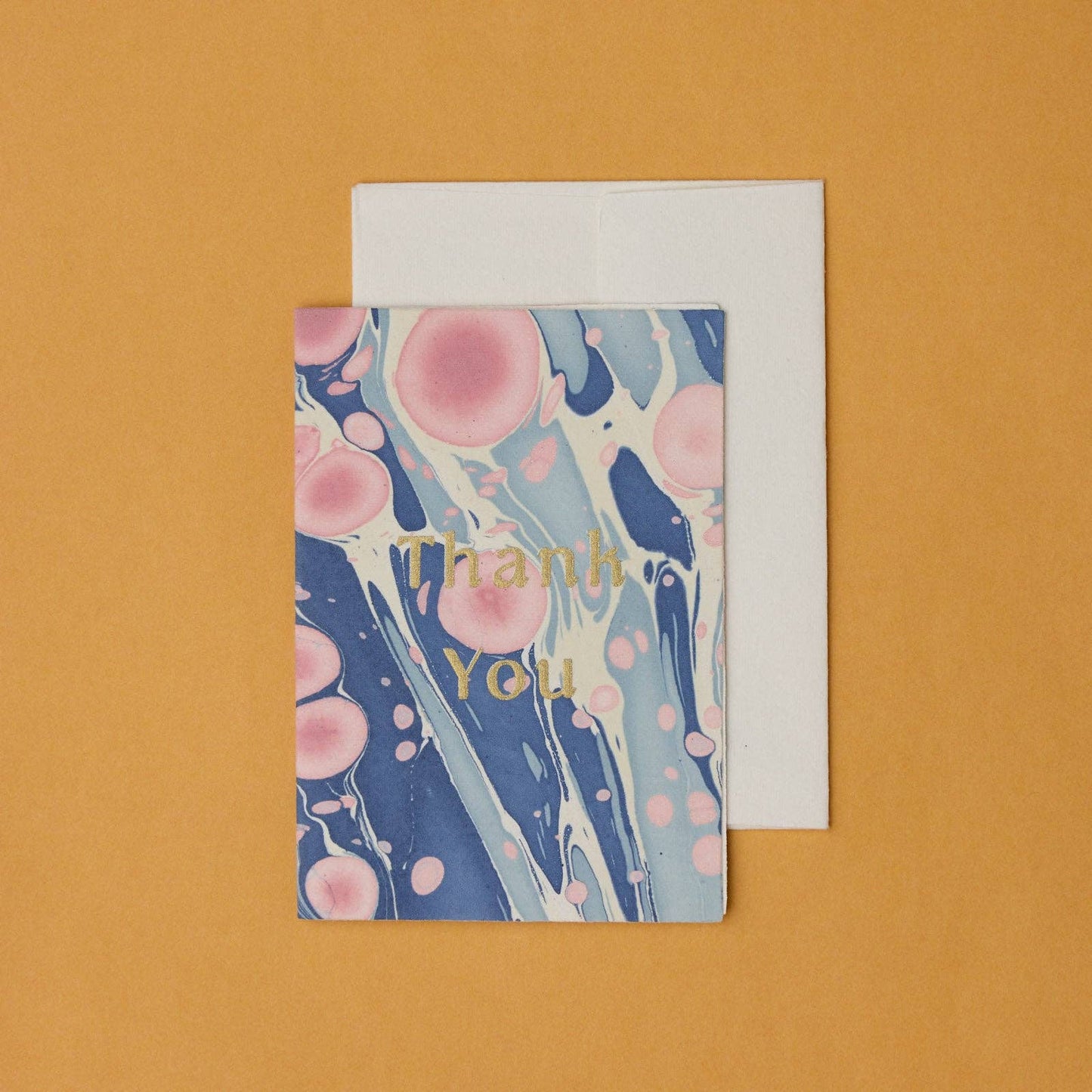 [PRE ORDER] Hand Marbled "Thank You" Card - Cosmos Hydrangea